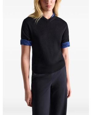 Dorothee Schumacher Chic Short-Sleeve Fine-Knit T-Shirt - Black