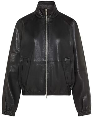 Seventy High-Neck Bomber Jacket - Black