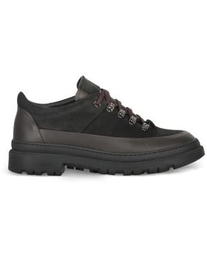 Moorer Roque Lace-Up Leather Hiking Boots - Black