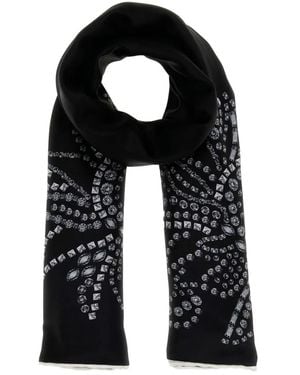 McQueen Crystal Sunflower Schal - Schwarz