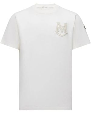 Moncler Logo-Patch Crew-Neck T-Shirt - White