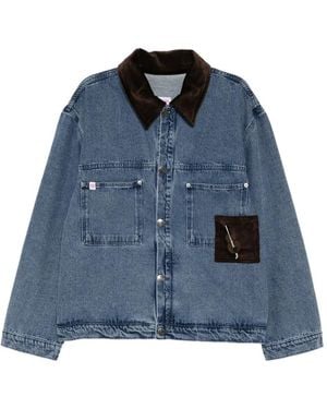 Charles Jeffrey Corduroy Patched Denim Jacket - Blue