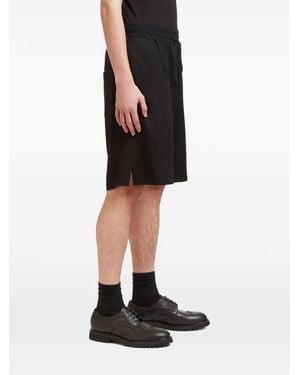Aiezen Drawstring-Fastening Dropped Crotch Shorts - Black