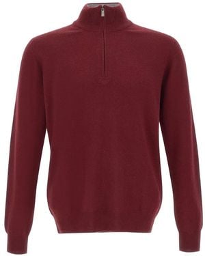Della Ciana Half-Zip Sweater - Red