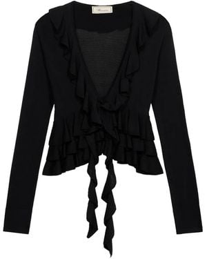 Blumarine Vest Met Ruches - Zwart