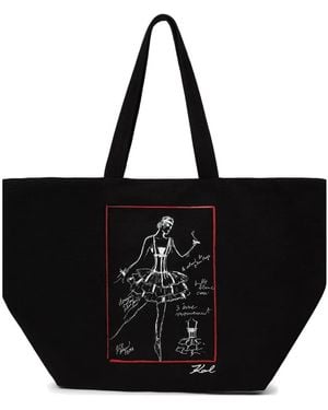 KARL LAGERFELD Sac Cabas K/Ballet À Imprimé Graphique - Black