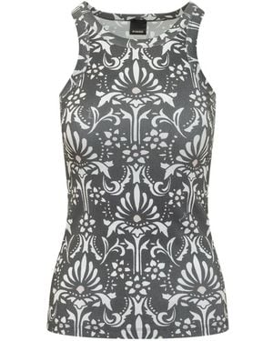 Pinko Baroque-Print Tank Top - Grey