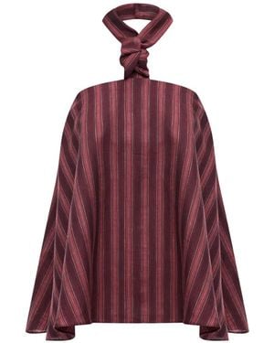 12 STOREEZ Sorbet Gestreepte Haltertop - Rood