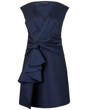 Alberta Ferretti Draped Ruffled Mini Dress - Blue