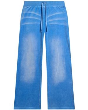Juicy Couture Washed-Effect Track Trousers - Blue
