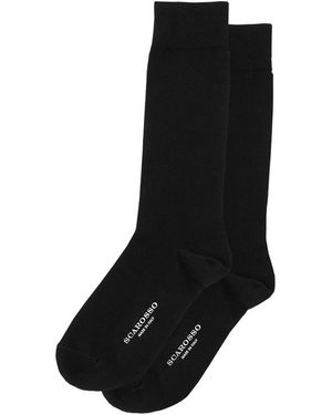 SCAROSSO Ribbed-Trim Socks - Black