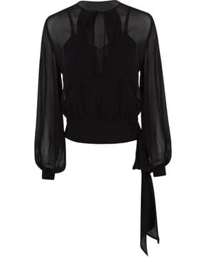 P.A.R.O.S.H. Silk Blouse - Black