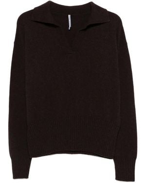 Liviana Conti Jersey con cuello de polo y manga larga - Negro