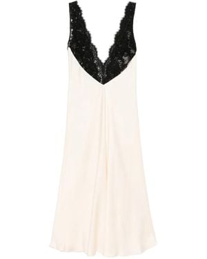 CHRISTIAN BOARO Lace-Insert Slip Dress - Natural