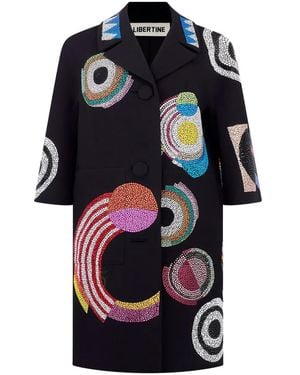 Libertine Sonya Crystal-Embellished Single-Breasted Coat - Blue