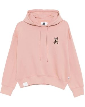 Izzue Logo-Embroidered Hoodie - Pink