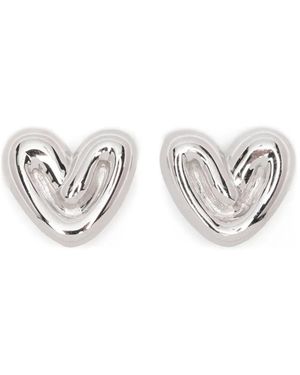 Missoma Puffy-Heart Studs Earrings - White