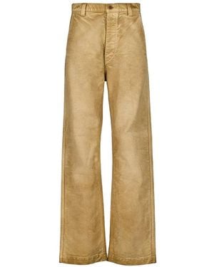 AURALEE Faded-Effect Straight-Leg Trousers - Natural