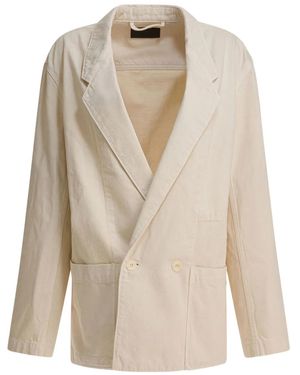 Lemaire Double-Breasted Blazer - White