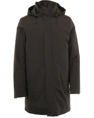 K-Way Thomal Detachable-Hood Coat - Black