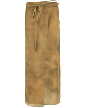 Sportmax Falda Midi De Seda - Neutro