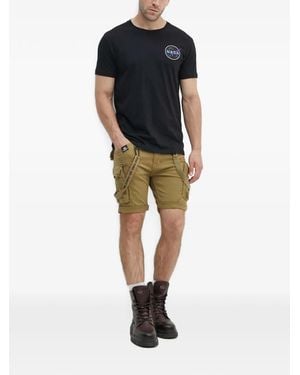 Alpha Industries Utility Logo-Patch Cargo Shorts - Blue
