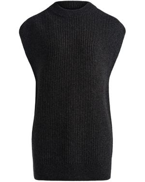 12 STOREEZ Ribbed Wool Vest - Black