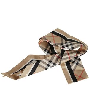 Burberry Check Logo Scarf - Metallic