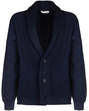 FILIPPO DE LAURENTIIS Shawl-collar Cardigan - Blue