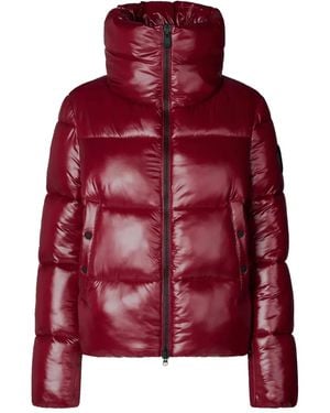 Save The Duck Gefütterte Jacke mit Logo-Patch - Rot