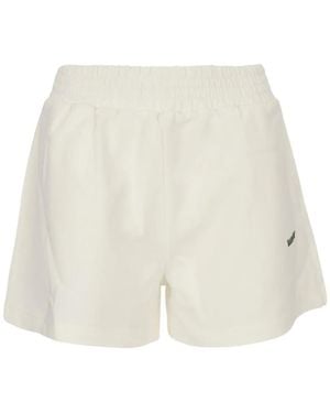 Barrow Logo-Print Elasticated Shorts - White