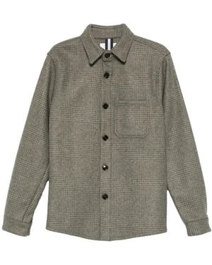 Profuomo Prince Of Wales-Check Overshirt - Grey