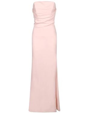 Amen Vestido Largo Tipo Bustier Drapeado - Rosa