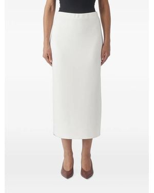 MEIMEIJ Elasticated-Waist Midi Skirt - White