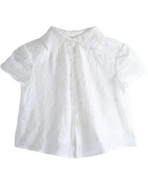 Marc Le Bihan Camisa Bordada De Manga Corta - Blanco