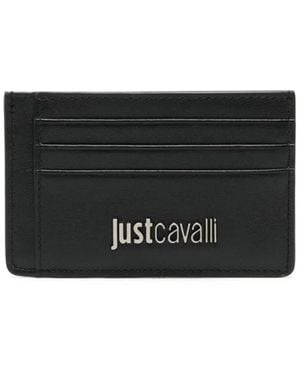 Just Cavalli Logo-Lettering Leather Cardholder - Black