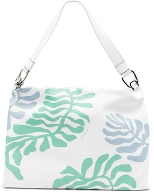Cromia Noa Leaf-Print Tote Bag - Blue