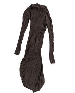 Issey Miyake Draped-design Cotton-blend Dress - ブラック