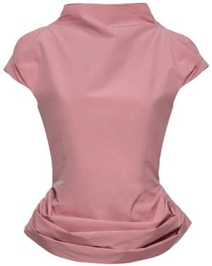 Magda Butrym Draped Cap-Sleeve Blouse - Pink