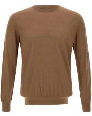 Kangra Crew-Neck Ribbed Sweater - Brown