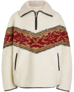 Etoile Pull À Col Zippé - Blanc