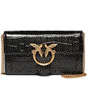 Pinko Love Bag One Wallet Small Crossbody Wallet - Negro