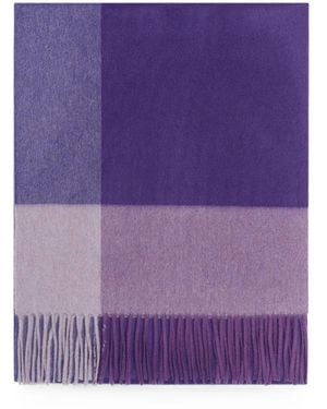 Bompard Bufanda A Cuadros Tartán Con Flecos - Morado