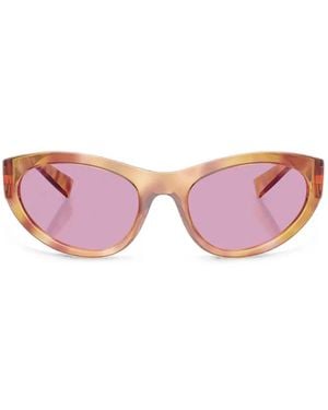 Dolce & Gabbana Dg Crossed Logo-Plaque Sunglasses - Pink