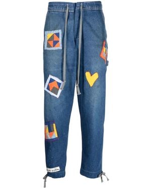 Greg Lauren Jeans Con Coulisse - Blu