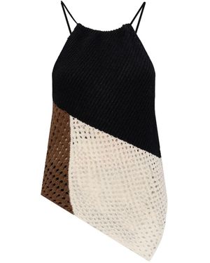 Akep Haut Asymétrique À Design Colour Block - Black