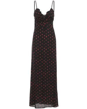 Mar De Margaritas Robe Longue Riley Volantée À Fleurs - White