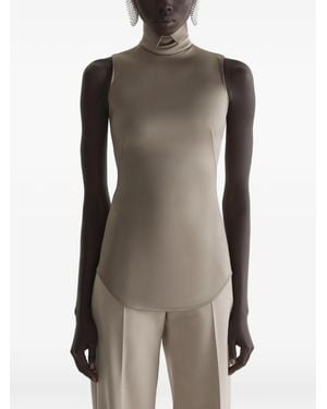 Mugler Tuxedo Top - Brown
