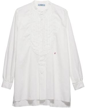 Prada Embroidered Cotton Shirt - White