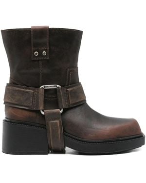 Vic Matié 60Mm Buckle-Strap Leather Biker Boots - Black